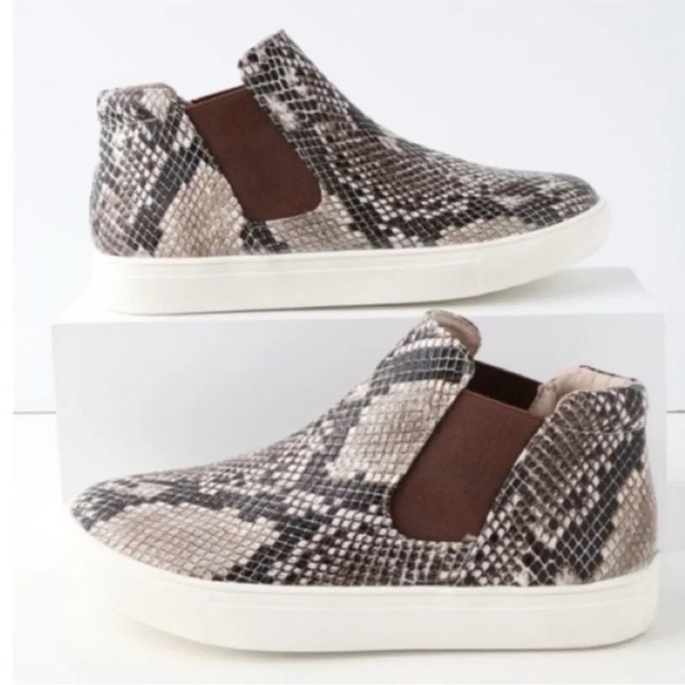 Coconuts by Matisse Harlan Mid Slip-on Natural Snake Print Sneakers
